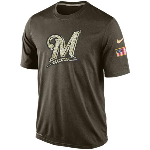Men's Milwaukee Brewers Salute To Service Nike Dri-FIT T-Shirt - Click Image to Close